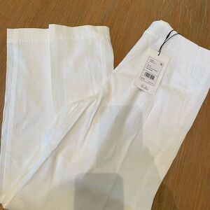 Theory white linen pant